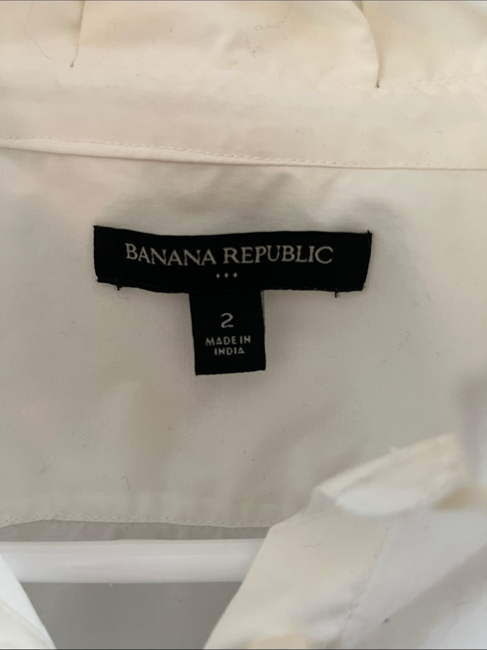 Banana Republic White Ruffle Collared Shirt XS - Picture 2 of 8